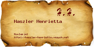 Haszler Henrietta névjegykártya